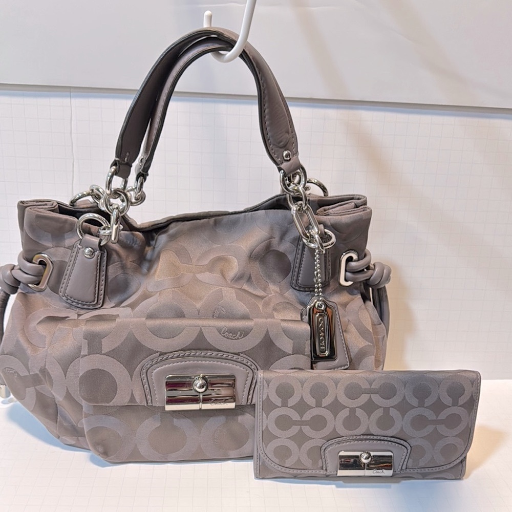 Coach Dusty Purple Signature Shoulder Bag and Wallet